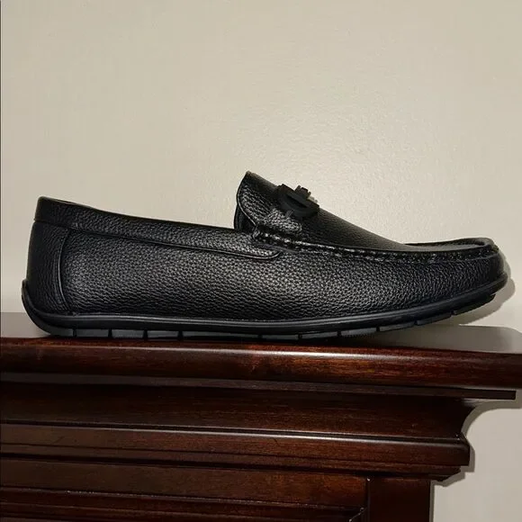 Beverly Hills PC 12 Black BRUNSWICK Faux Leather Loafers Driver Moccasins
